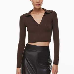 Babaton Sculpt Knit Polo Long sleeve